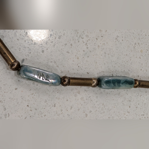 Sterling Silver Australian Beads And Mother Of Pearl Choker Necklace - Picture 7 of 12